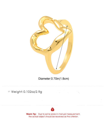 Heart Nugget Cuff Ring Gold-plated|Three Color nugget earrings