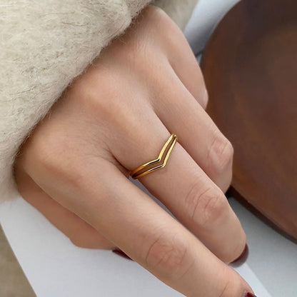18K Gold double-layer ring