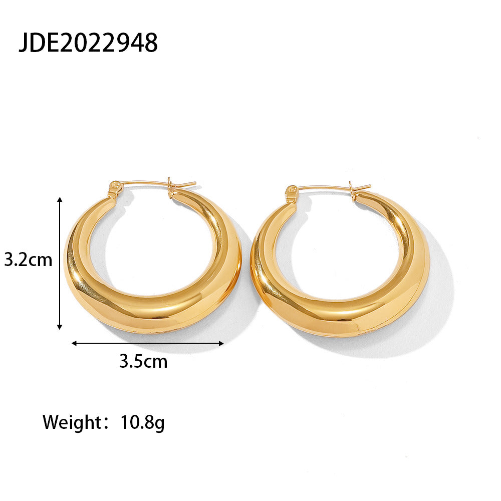 Premium Vintage Gold Geometric Hoop Earrings nugget earrings
